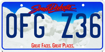 SD license plate 0FGZ36