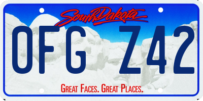 SD license plate 0FGZ42