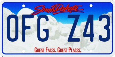 SD license plate 0FGZ43