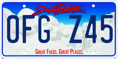 SD license plate 0FGZ45