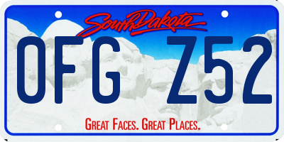 SD license plate 0FGZ52