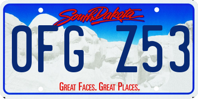 SD license plate 0FGZ53