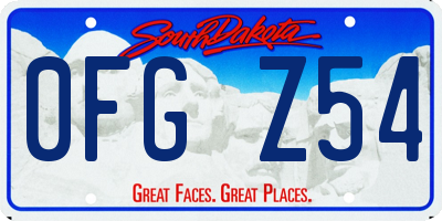 SD license plate 0FGZ54