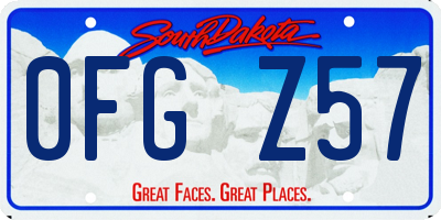 SD license plate 0FGZ57