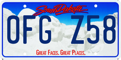 SD license plate 0FGZ58
