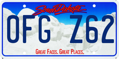 SD license plate 0FGZ62
