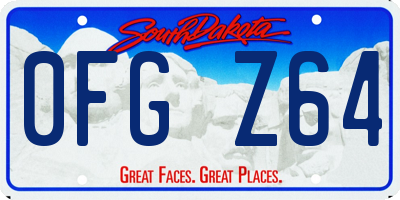 SD license plate 0FGZ64