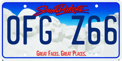 SD license plate 0FGZ66