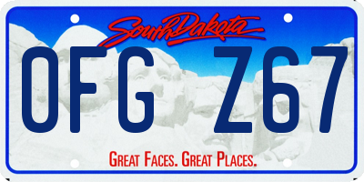 SD license plate 0FGZ67
