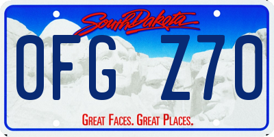 SD license plate 0FGZ70