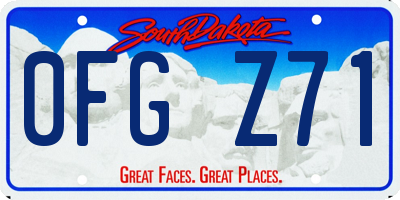 SD license plate 0FGZ71