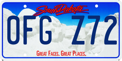 SD license plate 0FGZ72