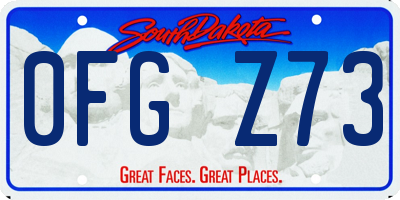 SD license plate 0FGZ73