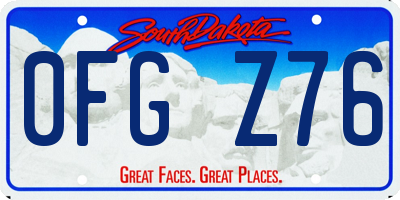 SD license plate 0FGZ76