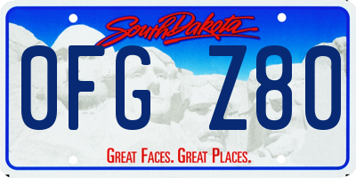 SD license plate 0FGZ80