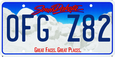 SD license plate 0FGZ82