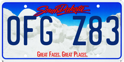 SD license plate 0FGZ83