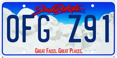 SD license plate 0FGZ91