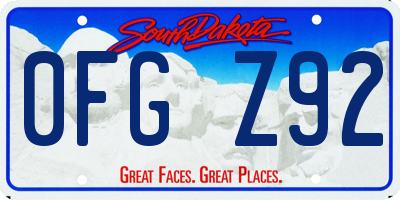 SD license plate 0FGZ92