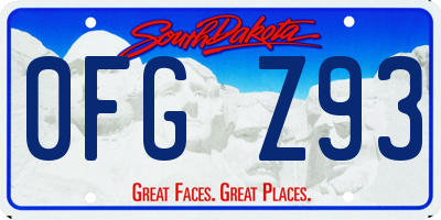 SD license plate 0FGZ93