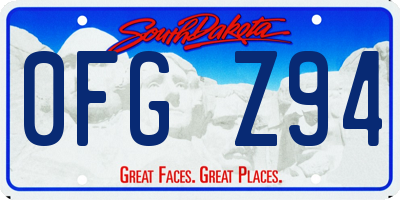 SD license plate 0FGZ94