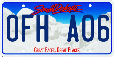 SD license plate 0FHA06