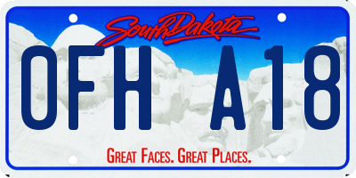 SD license plate 0FHA18
