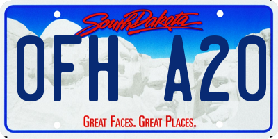 SD license plate 0FHA20