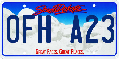 SD license plate 0FHA23