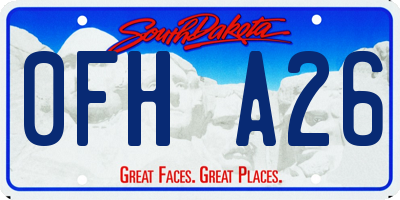 SD license plate 0FHA26
