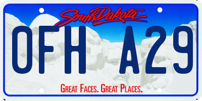 SD license plate 0FHA29