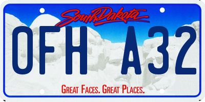 SD license plate 0FHA32