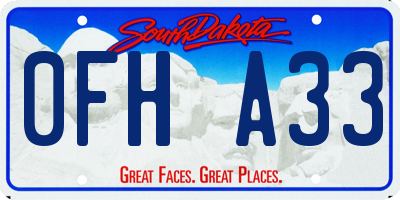 SD license plate 0FHA33