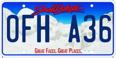 SD license plate 0FHA36