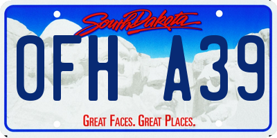 SD license plate 0FHA39