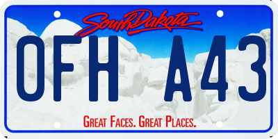 SD license plate 0FHA43