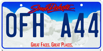 SD license plate 0FHA44