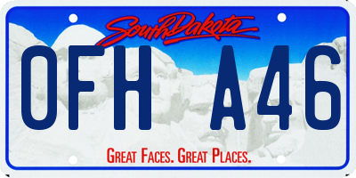 SD license plate 0FHA46