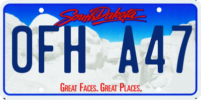 SD license plate 0FHA47