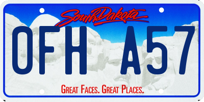SD license plate 0FHA57