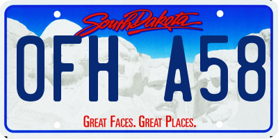 SD license plate 0FHA58