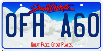 SD license plate 0FHA60