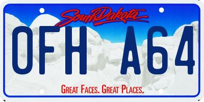 SD license plate 0FHA64