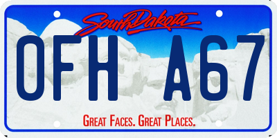 SD license plate 0FHA67
