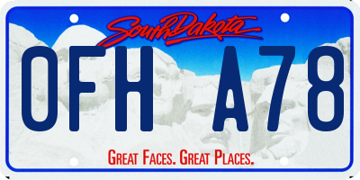 SD license plate 0FHA78