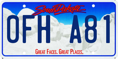 SD license plate 0FHA81