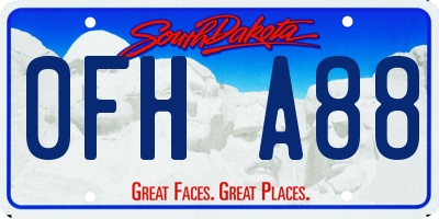 SD license plate 0FHA88