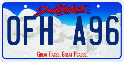SD license plate 0FHA96