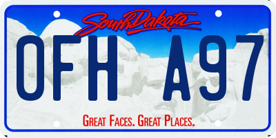 SD license plate 0FHA97