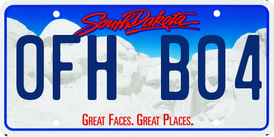 SD license plate 0FHB04